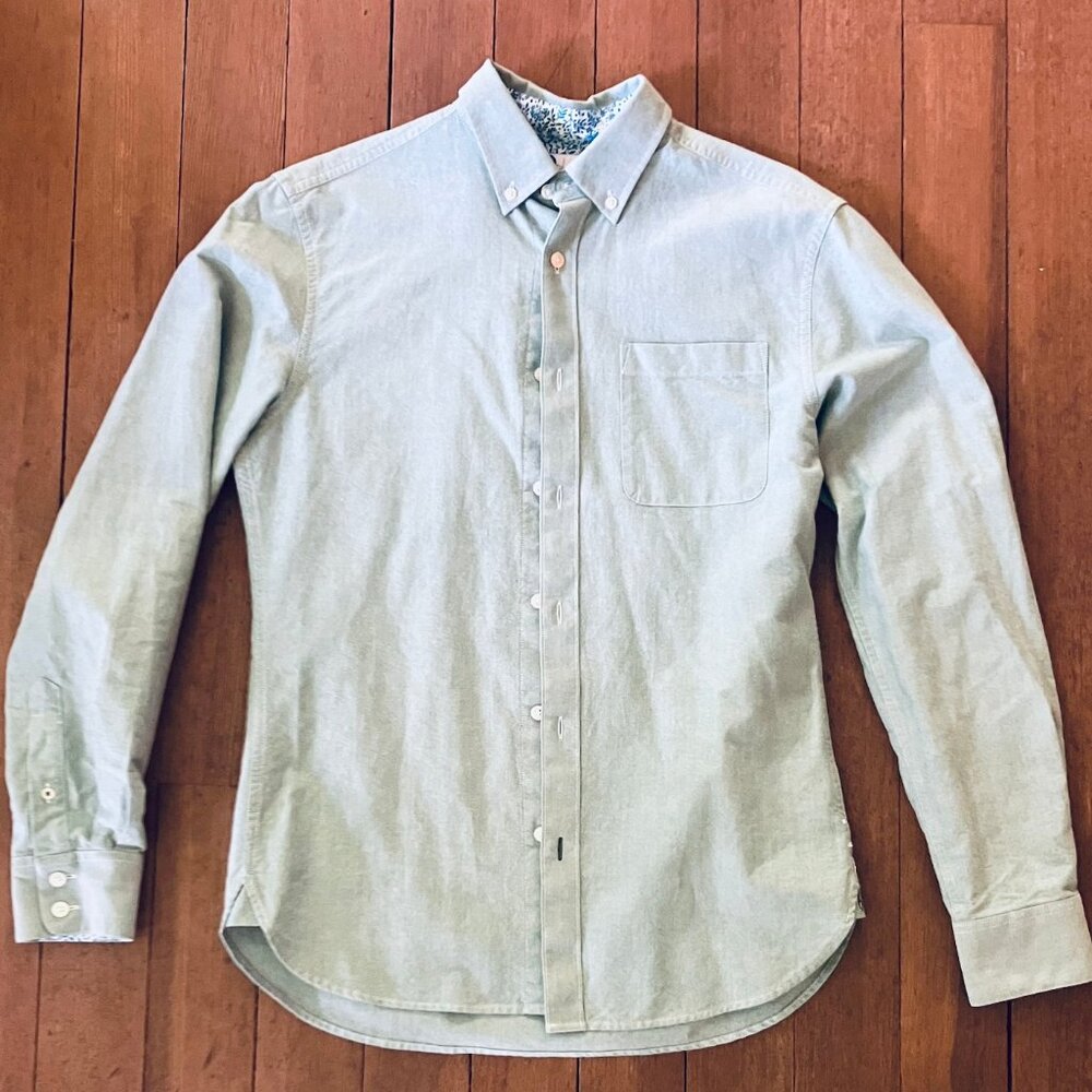 Boden Mens Small Light Sage Green Oxford Shirt